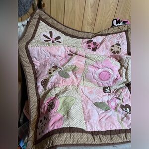 Pink and Brown Baby Quilt